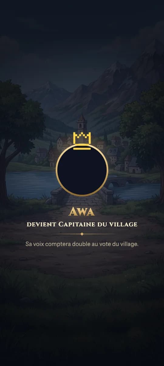 Un joueur devient capitaine du village