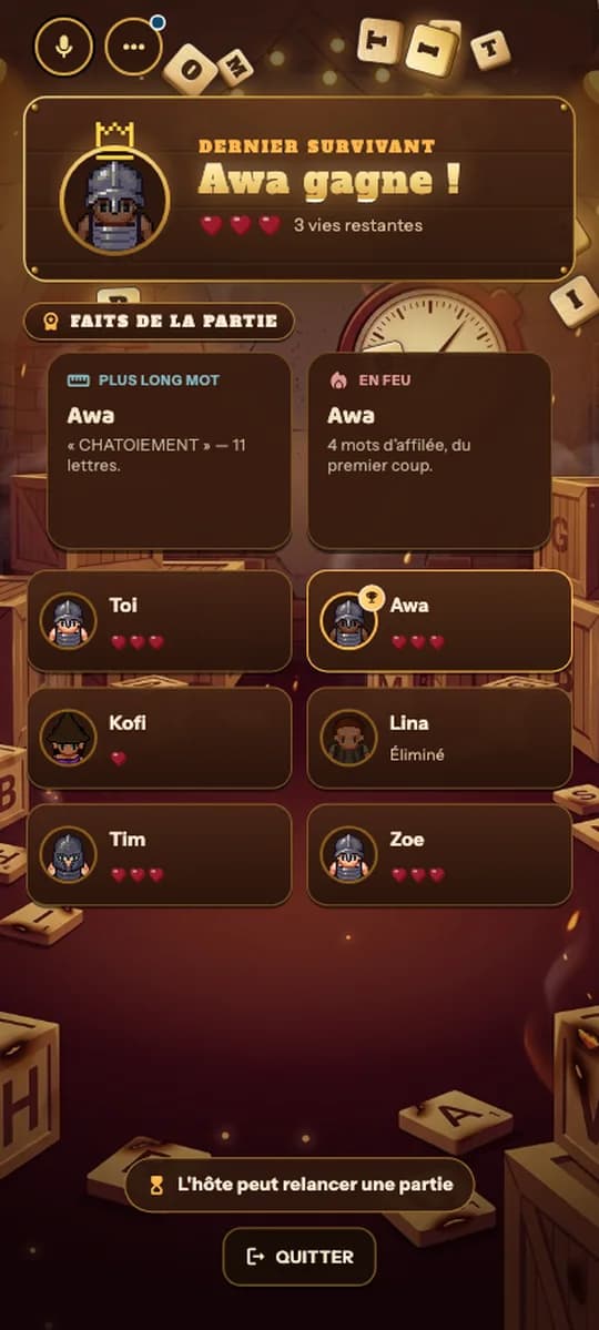 Le dernier survivant gagne